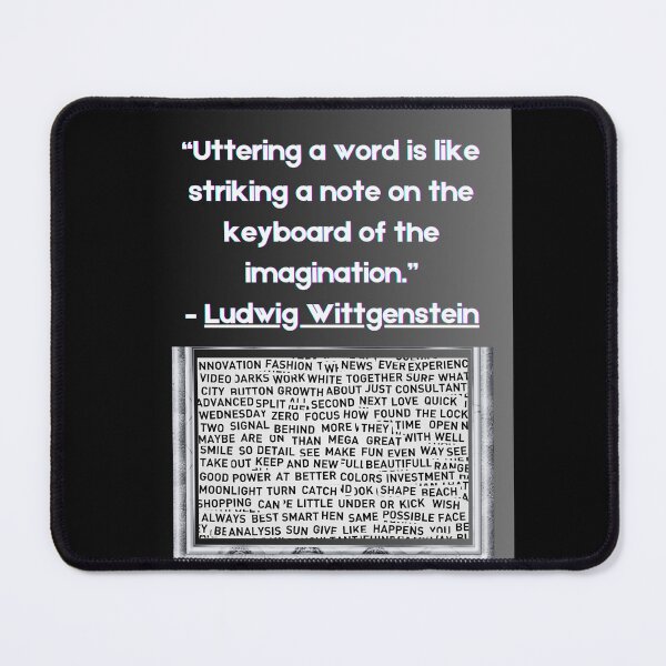Item preview, "Uttering a word is like stirking a note on the keyboard of the imagination." designed and sold by Planet Agora.