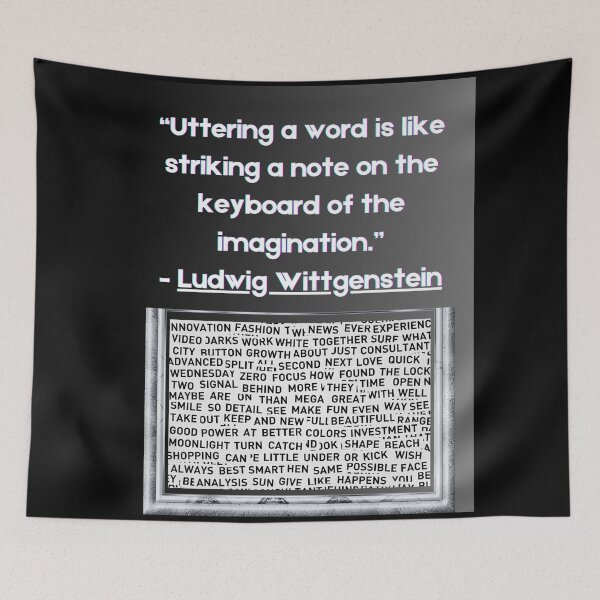 Item preview, "Uttering a word is like stirking a note on the keyboard of the imagination." designed and sold by Planet Agora.