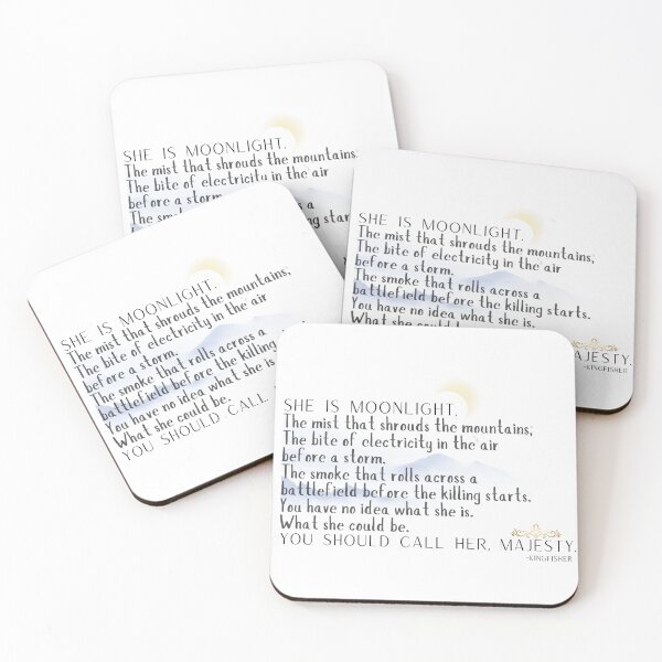Item preview, "She is moonlight." - Kingfisher Quote designed and sold by uponastar4you.