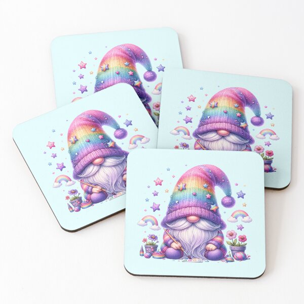 Item preview, Pastel Rainbow Gnome Ready to Paint designed and sold by 2ndSketch.