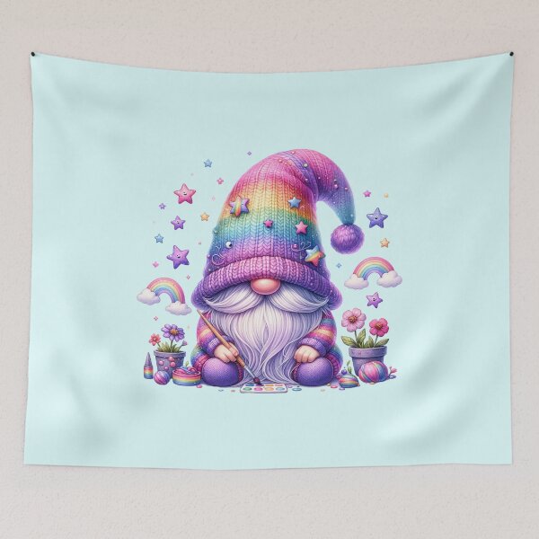 Item preview, Pastel Rainbow Gnome Ready to Paint designed and sold by 2ndSketch.