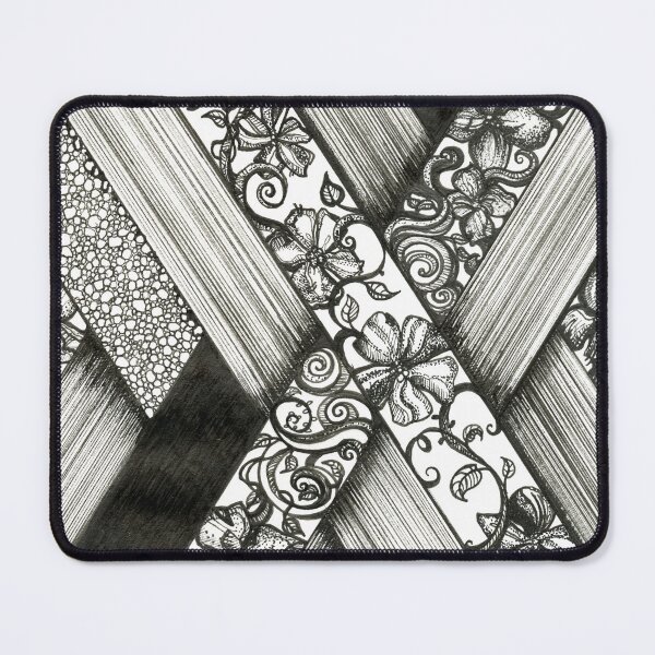 Item preview, Crossing Paths – Abstract Ink Pattern Drawing with Florals designed and sold by DanielleJScott.com.