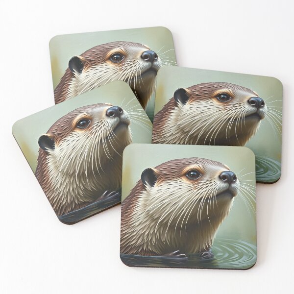 Item preview, Otter Portrait Oil Painting Style River Animal designed and sold by kakarikihill.
