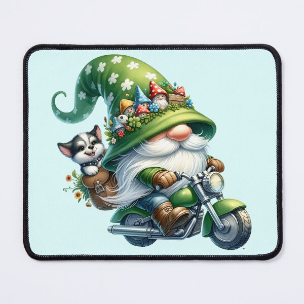 Item preview, Gnome Riding Motorcycle with His Puppy Dog designed and sold by 2ndSketch.