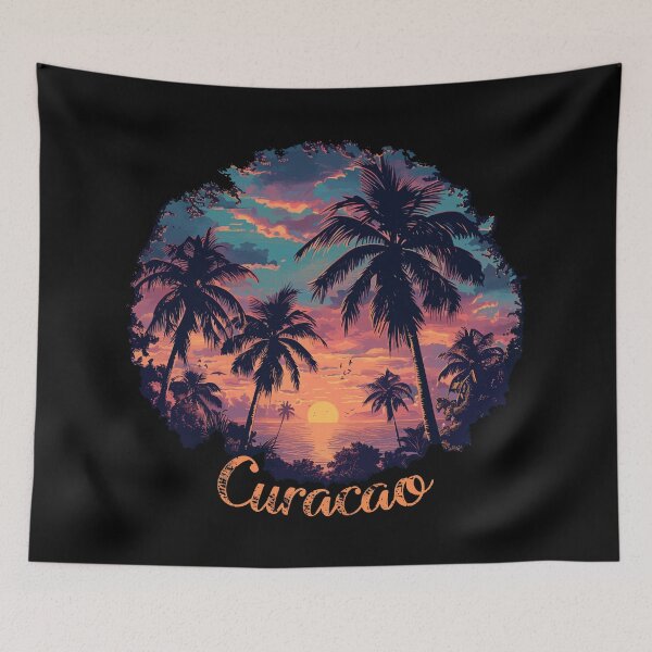 Item preview, Curacao - Caribbean (with Orange Lettering) designed and sold by VelvetRoom.