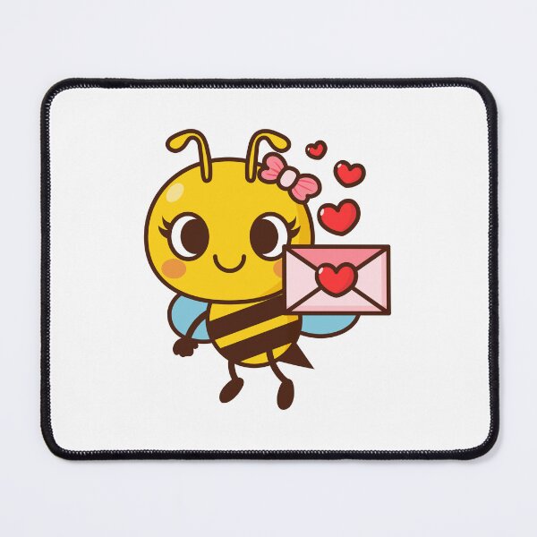 Item preview, Cute Bee cartoon and heart Valentine's day designed and sold by NoeySmiley55.