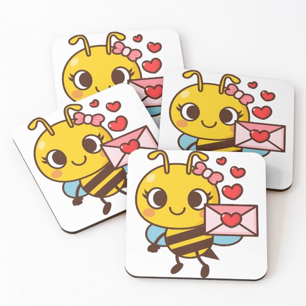Item preview, Cute Bee cartoon and heart Valentine's day designed and sold by NoeySmiley55.