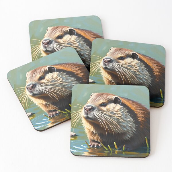 Item preview, Beaver Portrait Oil Painting Style River Animal designed and sold by kakarikihill.