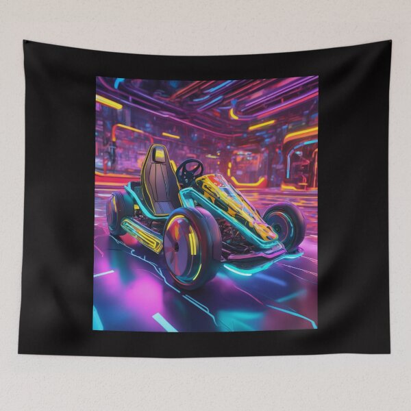 Item preview, "Sleek and Neon: Futuristic Go-Kart Design" designed and sold by Artisticanvas.