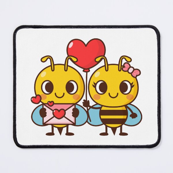 Item preview, Cute Bee cartoon and heart Valentine's day designed and sold by NoeySmiley55.