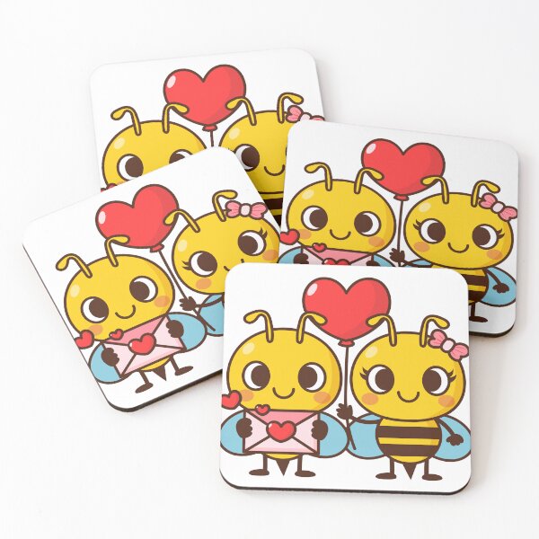 Item preview, Cute Bee cartoon and heart Valentine's day designed and sold by NoeySmiley55.