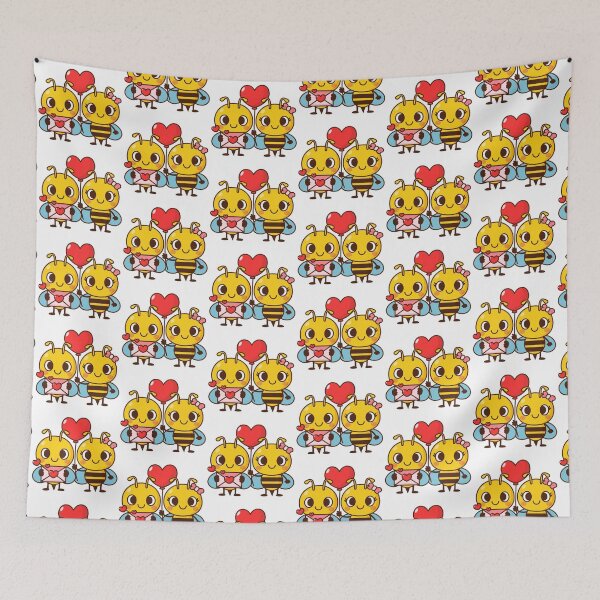 Item preview, Cute Bee cartoon and heart Valentine's day designed and sold by NoeySmiley55.