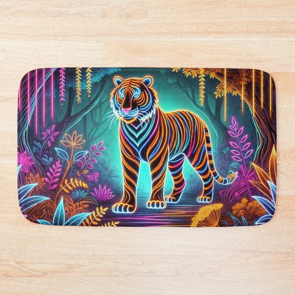 Item preview, Neon Tiger – Wild Force Under Magical Light designed and sold by AmigosFurEver.