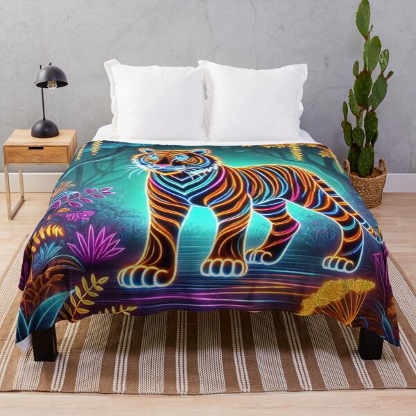 Item preview, Neon Tiger – Wild Force Under Magical Light designed and sold by AmigosFurEver.