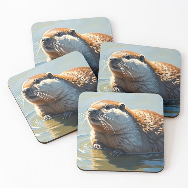 Item preview, Wild Beaver Portrait Oil Painting Style River Animal designed and sold by kakarikihill.