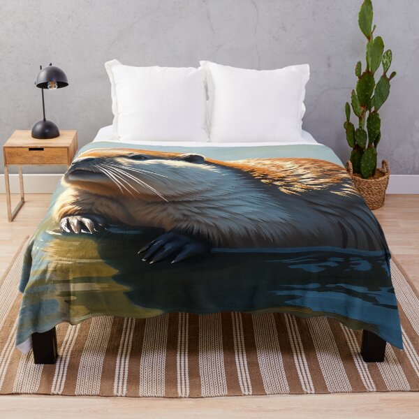 Item preview, Wild Beaver Portrait Oil Painting Style River Animal designed and sold by kakarikihill.