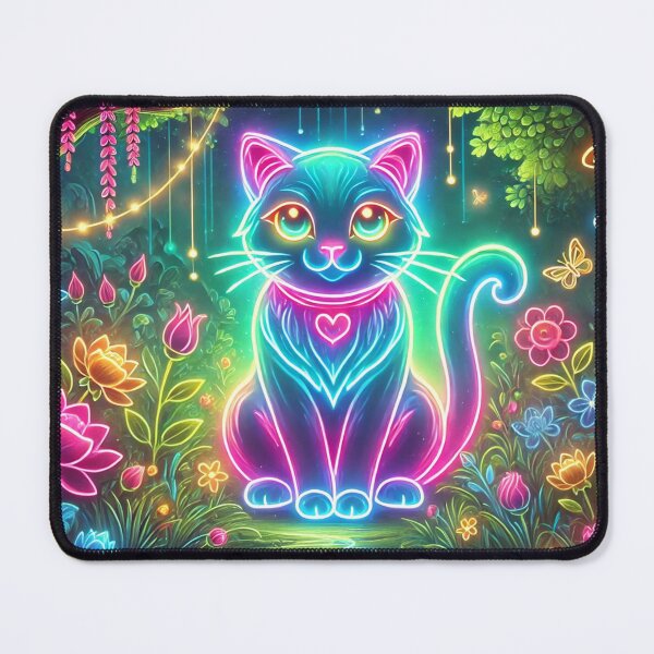 Item preview, Enchanted Cat – Mystery and Magic under the Neon Lights designed and sold by AmigosFurEver.