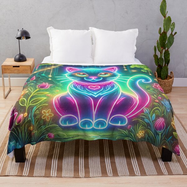 Item preview, Enchanted Cat – Mystery and Magic under the Neon Lights designed and sold by AmigosFurEver.