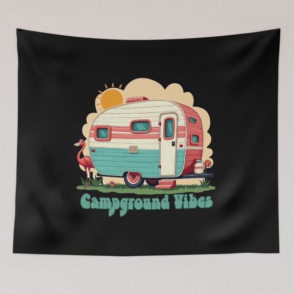 Item preview, Retro Camper Campground Vibes RV Vintage Trailer  designed and sold by BeansHotTees.