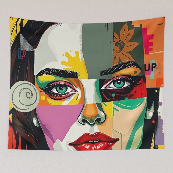 Item preview, Fragmented Beauty – A Modern Abstract Portrait designed and sold by SparkyBamBam.
