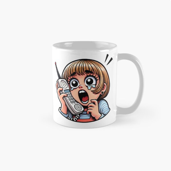 Aperçu de l'œuvre Scream Horror - Girl on the Phone - Slasher Movie Classic Design créée et vendue par The Killer's Palette.