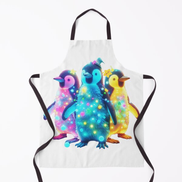 Item preview, Glowing Fantasy Penguins – Magical Neon Lights designed and sold by GloriousArtSKD.