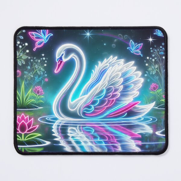 Item preview, Neon Swan – Serenity and Radiance in an Enchanted Pond designed and sold by AmigosFurEver.