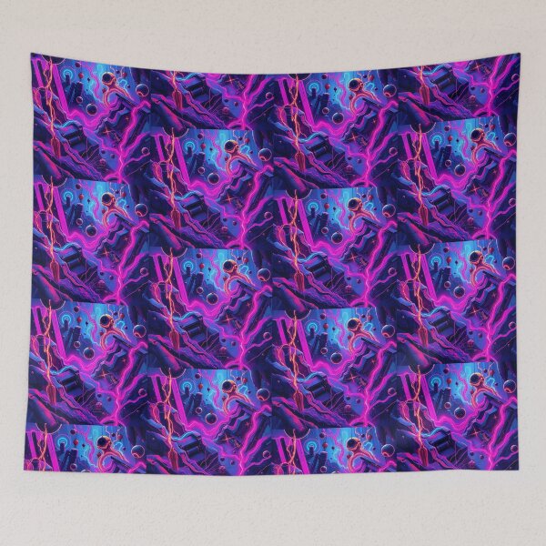 Item preview, Vibrant Neon Art Worlds Digital Odyssey Cyberpunk Surreal designed and sold by ART ATTACK ZONE.