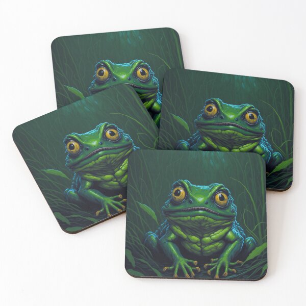 Item preview, Green Grumpy Jumpy Frog designed and sold by printedartgoods.