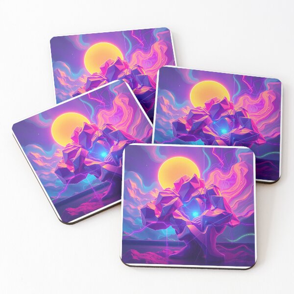 Item preview, Sun Neon Art Worlds Digital Odyssey Cyberpunk Surreal designed and sold by ART ATTACK ZONE.
