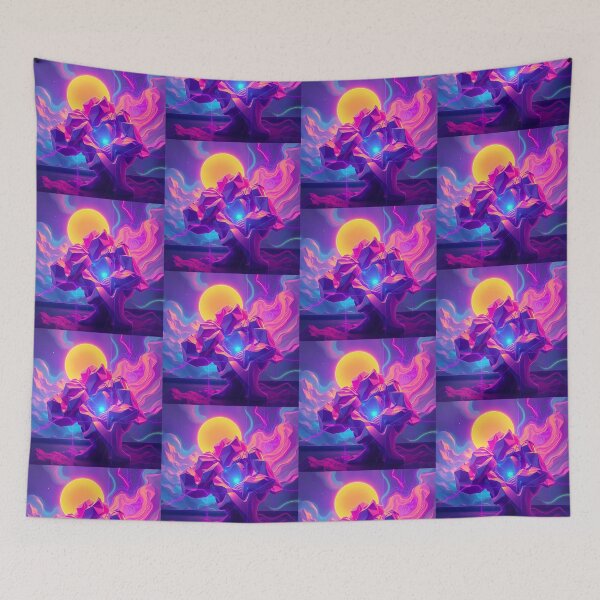Item preview, Sun Neon Art Worlds Digital Odyssey Cyberpunk Surreal designed and sold by ART ATTACK ZONE.