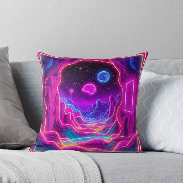 Item preview, Space Neon Art Worlds Digital Odyssey Cyberpunk Surreal designed and sold by ART ATTACK ZONE.