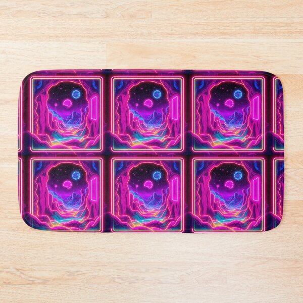 Item preview, Space Neon Art Worlds Digital Odyssey Cyberpunk Surreal designed and sold by ART ATTACK ZONE.