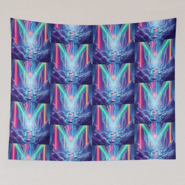Item preview, Lights Neon Art Worlds Digital Odyssey Cyberpunk Surreal designed and sold by ART ATTACK ZONE.