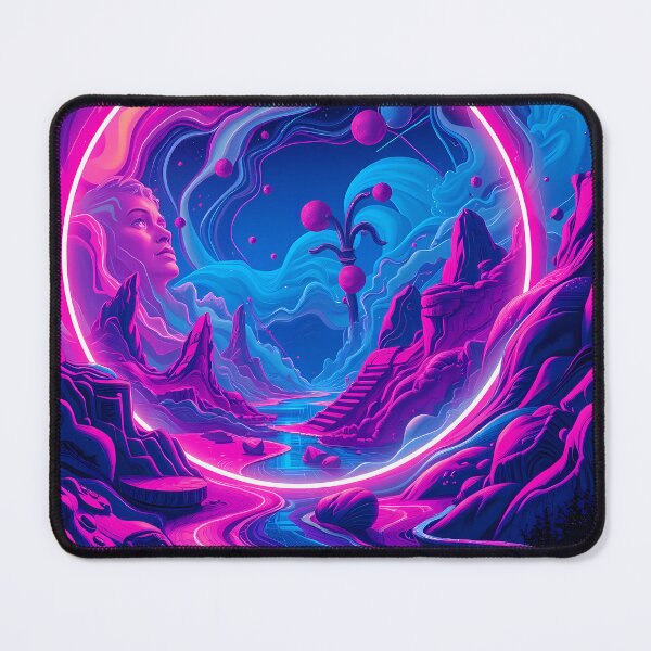 Item preview, Fantastic Neon Art Worlds Digital Odyssey Cyberpunk Surreal designed and sold by ART ATTACK ZONE.