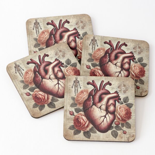 Item preview, Vintage Anatomical Heart with Roses – Medical Science Art Print -  gift for doctor designed and sold by TrendSh0p.