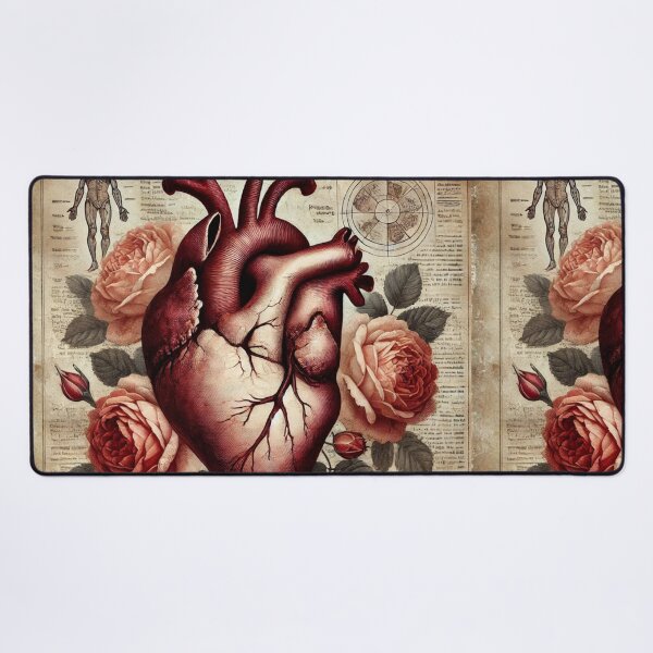 Item preview, Vintage Anatomical Heart with Roses – Medical Science Art Print - gift for doctor designed and sold by TrendSh0p.