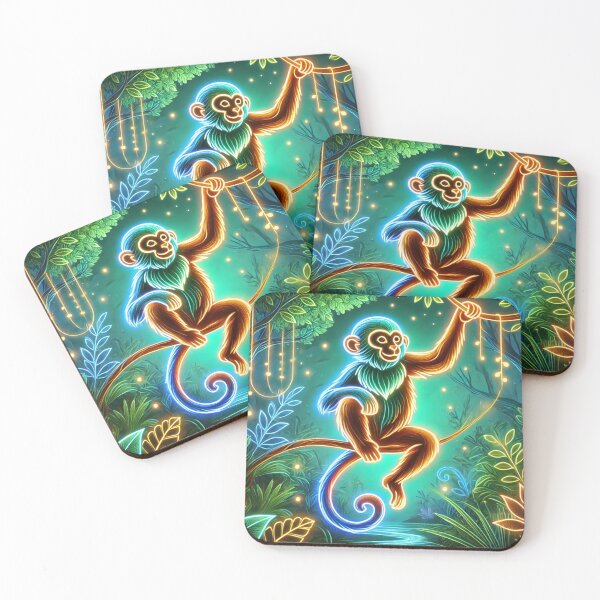 Item preview, Neon Monkey – Light Acrobat in the Heart of the Jungle designed and sold by AmigosFurEver.