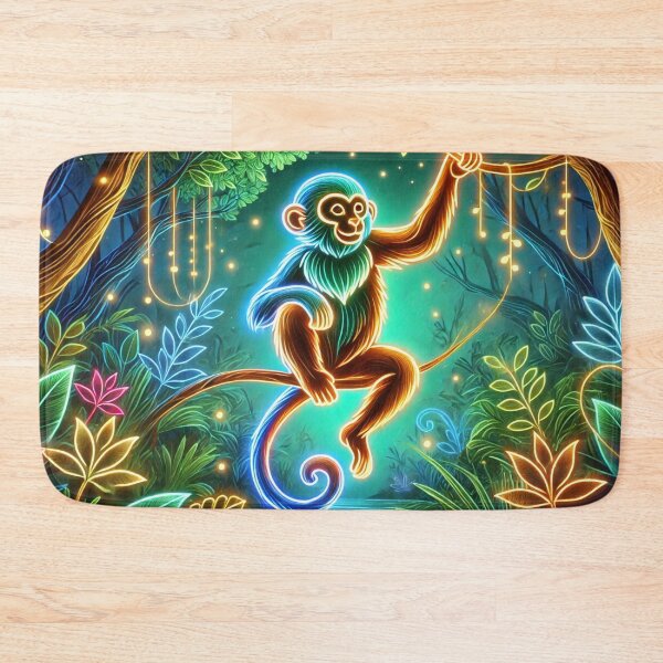 Item preview, Neon Monkey – Light Acrobat in the Heart of the Jungle designed and sold by AmigosFurEver.