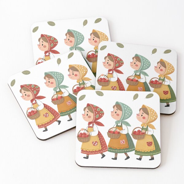 Item preview, A0743 Little Apple Pickers – Seamless Autumn Orchard Pattern for POD designed and sold by angieart68.