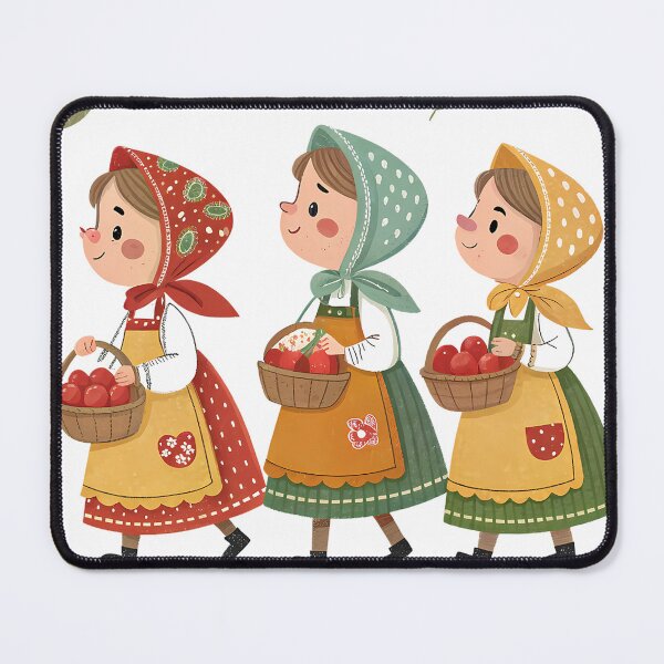 Item preview, A0743 Little Apple Pickers – Seamless Autumn Orchard Pattern for POD designed and sold by angieart68.