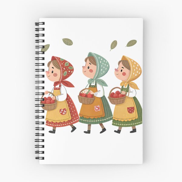 Item preview, A0743 Little Apple Pickers – Seamless Autumn Orchard Pattern for POD designed and sold by angieart68.