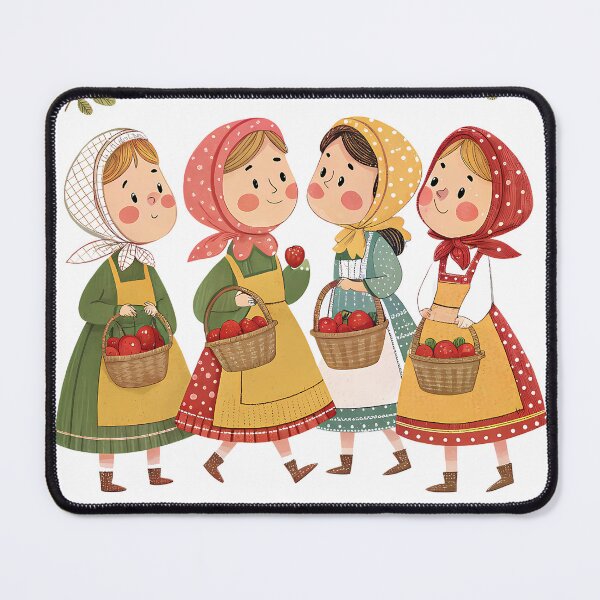 Item preview, A0743 Little Apple Pickers – Seamless Autumn Orchard Pattern for POD designed and sold by angieart68.