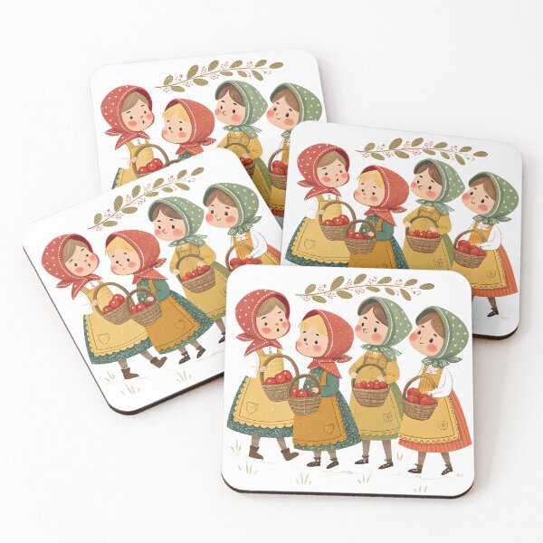 Item preview, A0743 Little Apple Pickers – Seamless Autumn Orchard Pattern for POD  designed and sold by angieart68.