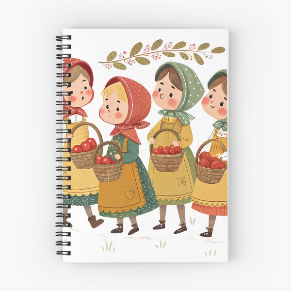 Item preview, A0743 Little Apple Pickers – Seamless Autumn Orchard Pattern for POD  designed and sold by angieart68.