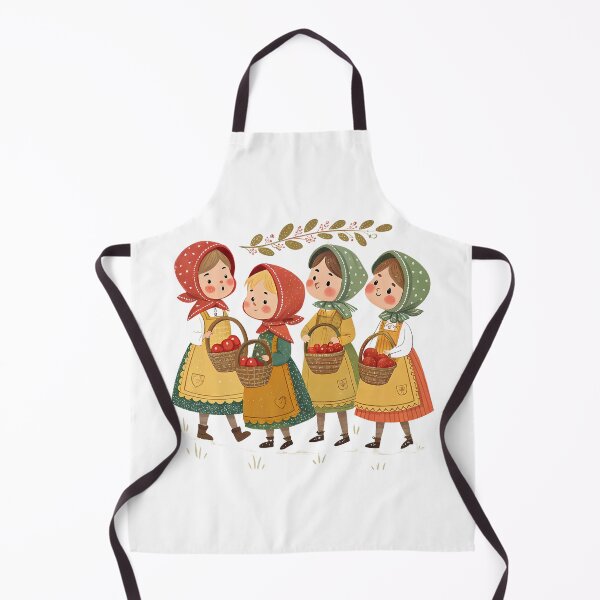 Item preview, A0743 Little Apple Pickers – Seamless Autumn Orchard Pattern for POD designed and sold by angieart68.