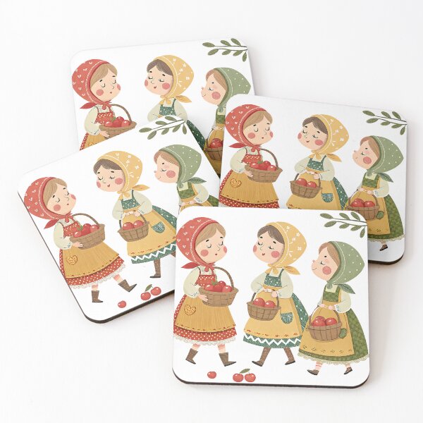 Item preview, A0743 Little Apple Pickers – Seamless Autumn Orchard Pattern for POD designed and sold by angieart68.