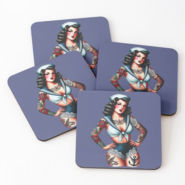 Item preview, Vintage Sexy Tattooed Sailor Pin-up designed and sold by PinUpPizzazz.