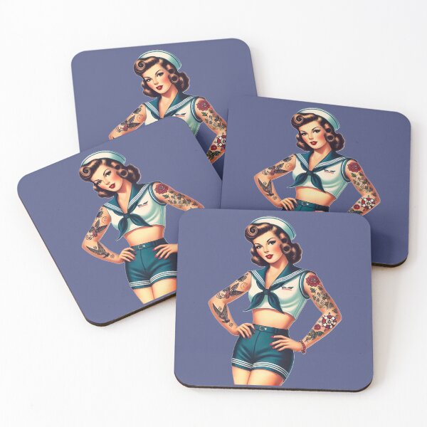 Item preview, Vintage Sexy Tattooed Sailor Pin-up designed and sold by PinUpPizzazz.