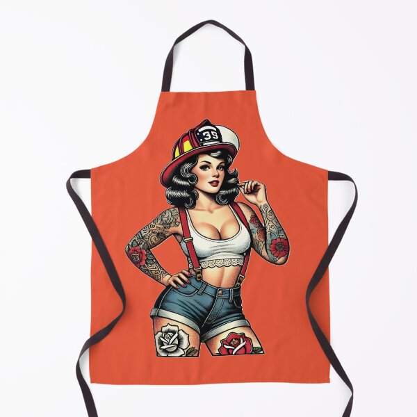 Item preview, Pinup Tattooed Firefighter designed and sold by PinUpPizzazz.